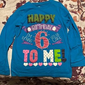Children's Place girls 6th Birthday shirt. Size 7/8. Only worn once.